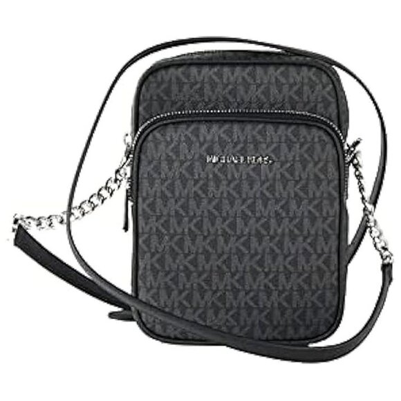 Handbags - Jet Set Travel Signature PVC Medium Logo Chain Crossbody Flight Bag Black